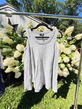 Aqua Light Gray Ribbed Tank Top